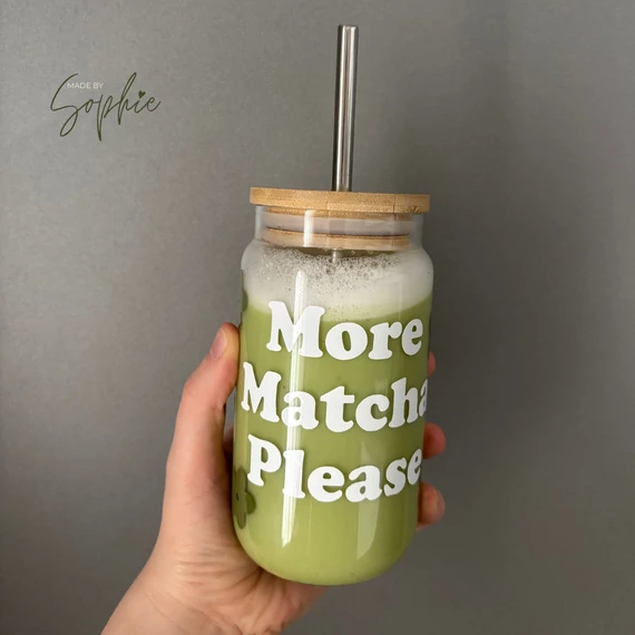 More Matcha Please üvegpohár